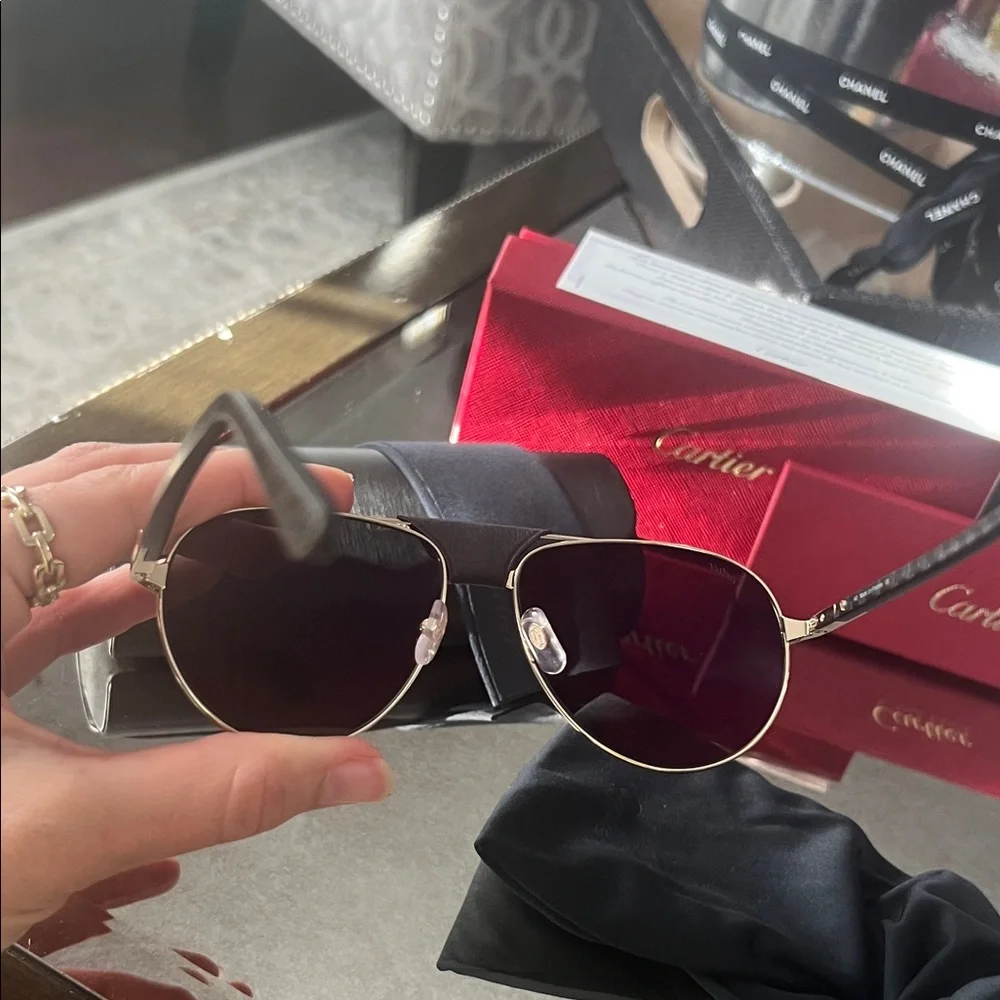 Cartier Gold Aviator Sunglasses
